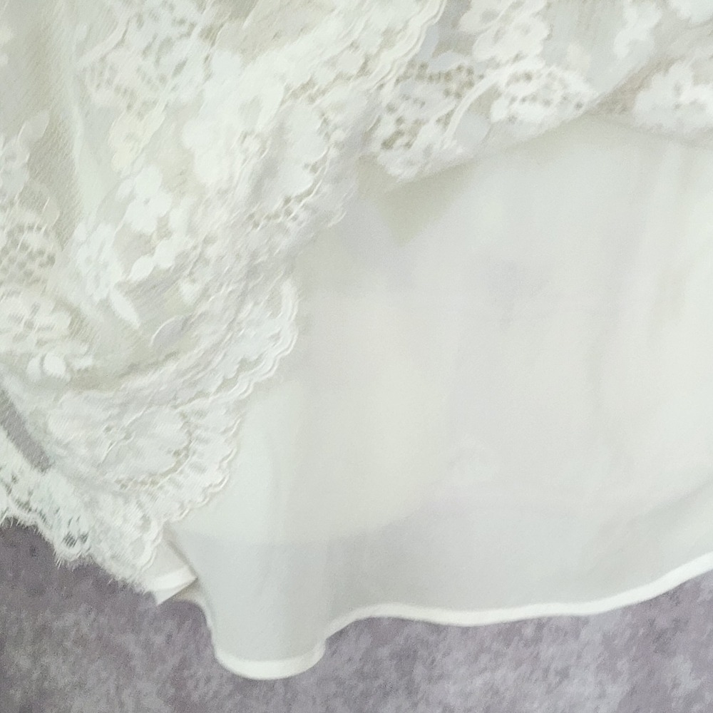 Victoria's Secret Slip Dress Women Medium Ivory Floral Lace Open Back Chemise - Picture 9 of 10